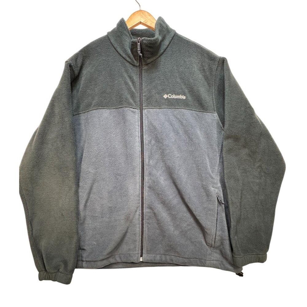 Columbia Mountain Full Zip Fleece Jacket Mens XL Two-Tone Blue Outdoors Camping